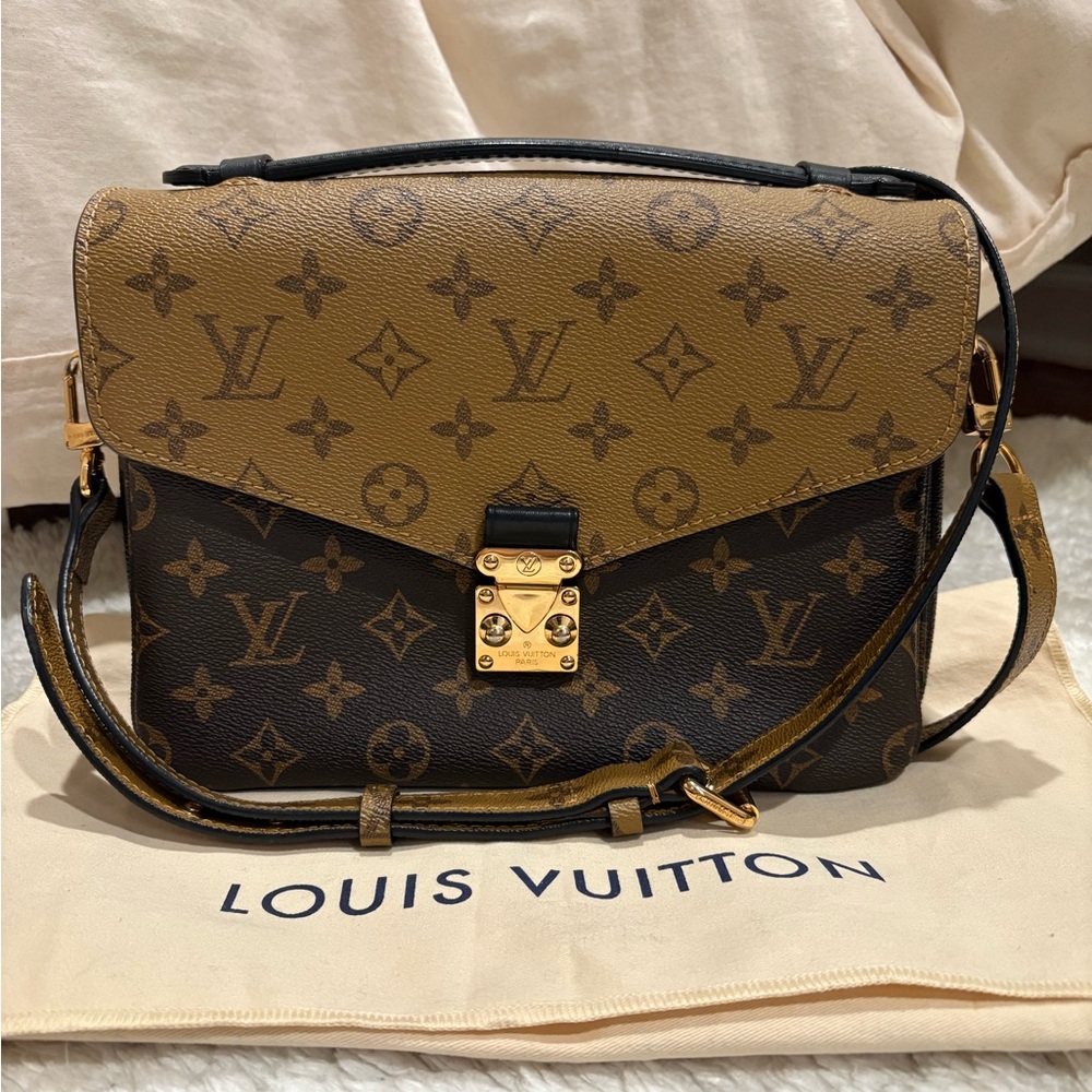 Tan and Black Monogram Crossbody Bag